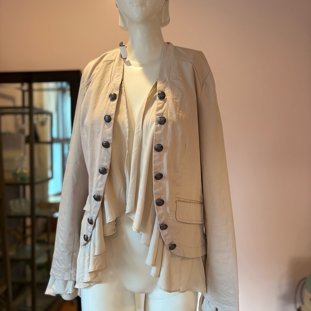 Ruffled Button-Front Draped Romance Jacket - image 4